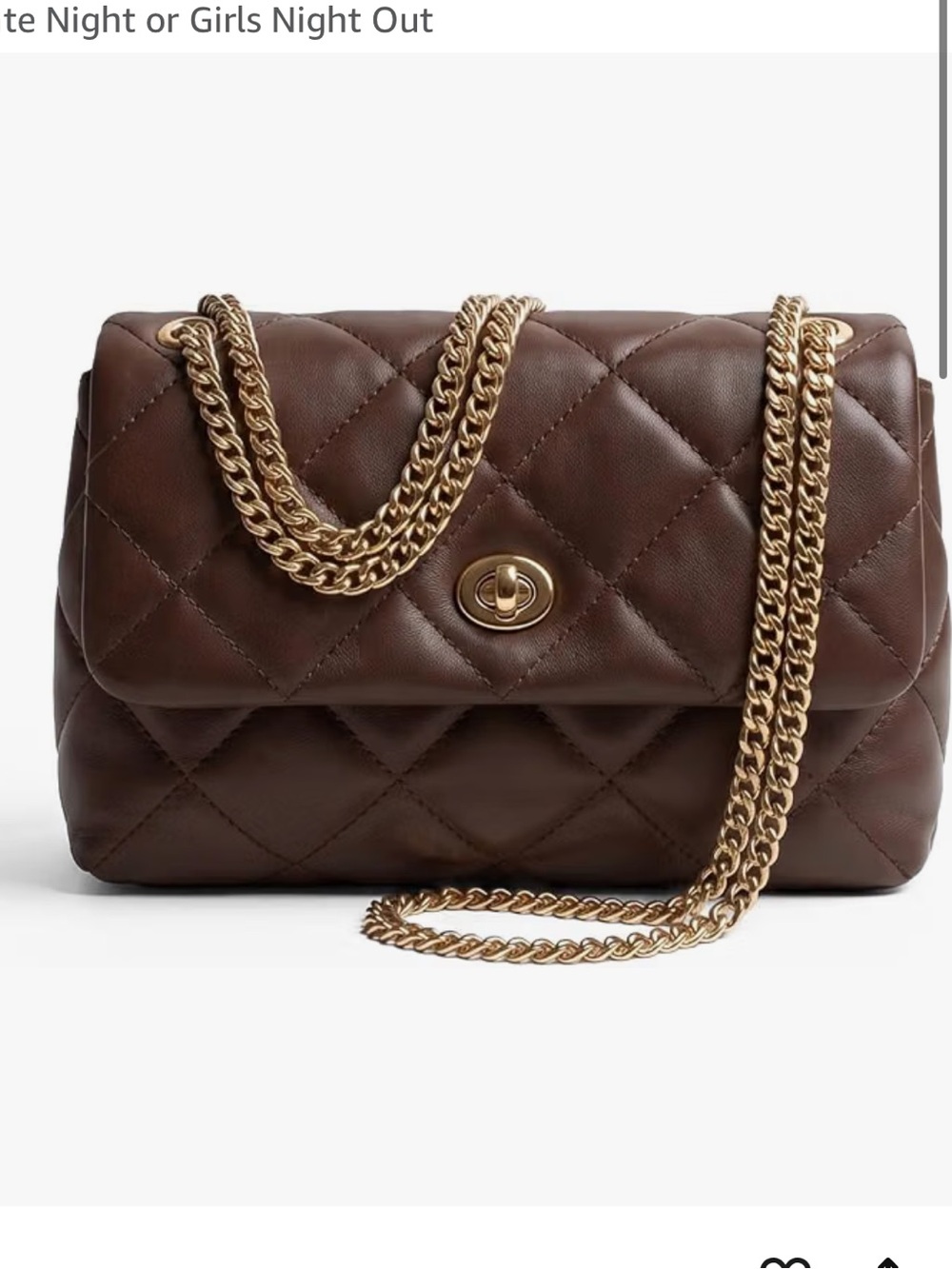 NWT Quilted Brown Crossbody Purse